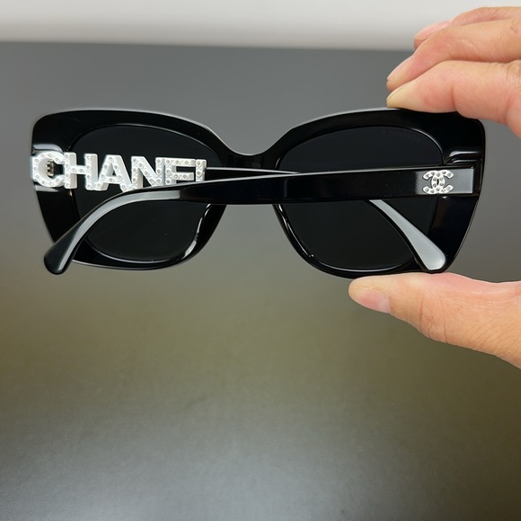 Chanel Sunglasses Rhinestone Logo 5422-B-A c.1026/S4 100% UVA UVB Protection - Picture 7 of 16